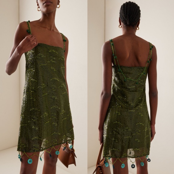 SIEDRES Olive Sequin Mini Dress - Picture 1 of 13
